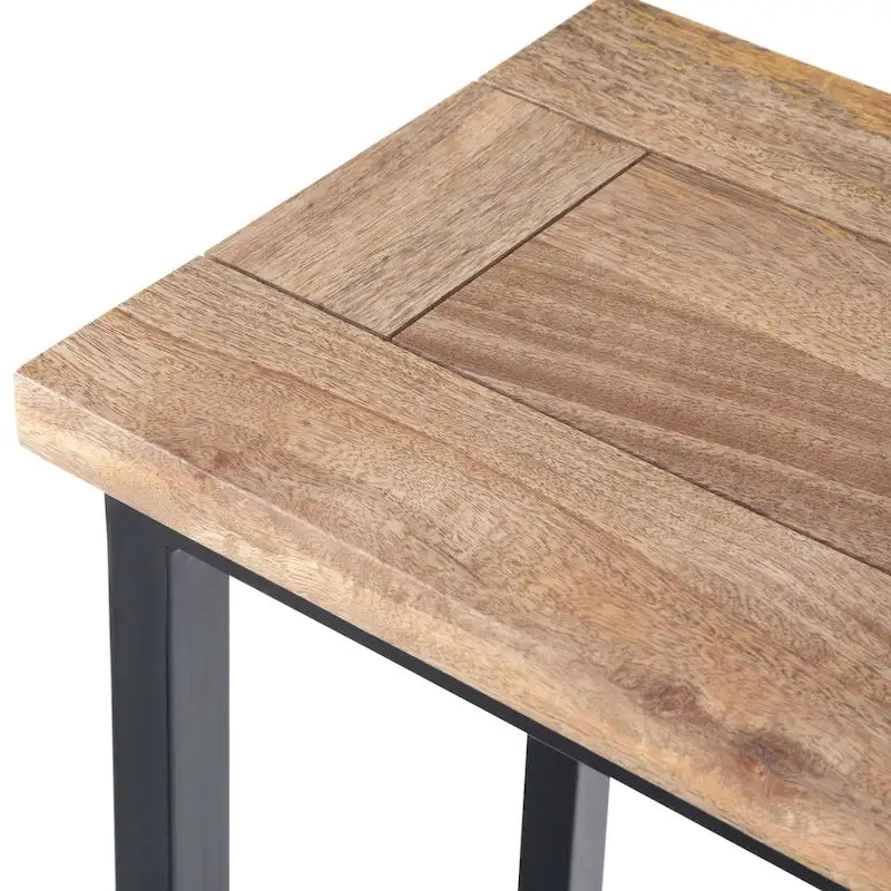 Tavolino laterale a C industriale in metallo massiccio largo 45 cm, tavolino da divano, complemento d'arredo per soggiorno