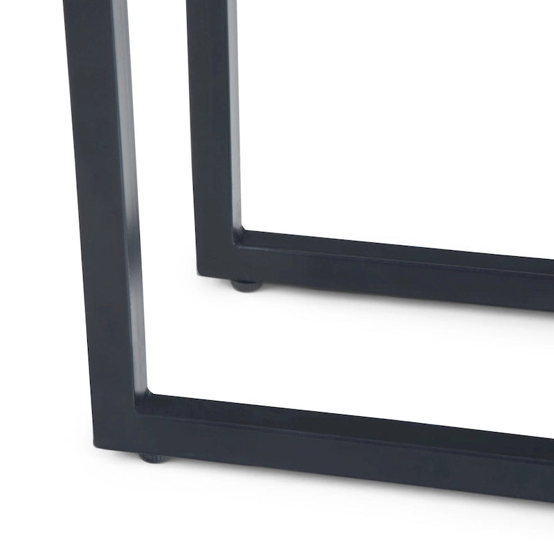 Tavolino laterale a C industriale in metallo massiccio largo 45 cm, tavolino da divano, complemento d'arredo per soggiorno