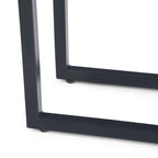 Tavolino laterale a C industriale in metallo massiccio largo 45 cm, tavolino da divano, complemento d'arredo per soggiorno