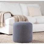 Pouf Ottomano Rotondo da 40 cm, Stile Bohemien, Cuscino da Pavimento, Accento per Soggiorno e Camera da Letto