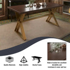Set da pranzo da 7 pezzi in legno di noce con sedie in velluto, stile moderno, 6 posti