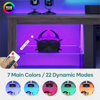 Supporto per TV LED da 70" per TV fino a 75", Ripiani in Vetro Temperato, Mobile Aperto, Luci LED RGB, 290 LBS