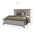 Letto a pannelli rustico, stile Overlook, struttura in legno massello, finitura marrone caldo, senza base a molle