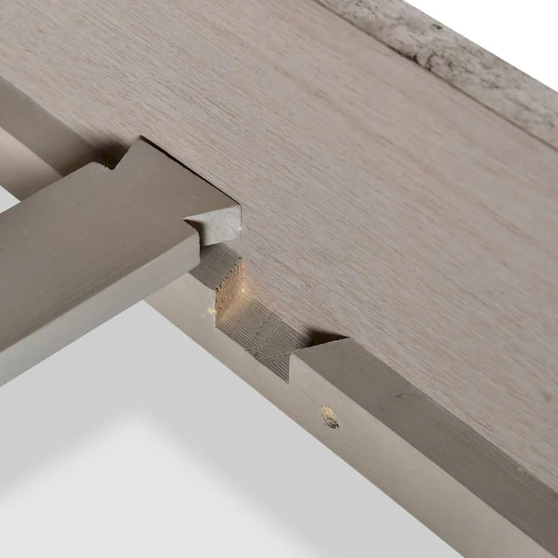 Letto a pannelli rustico, stile Overlook, struttura in legno massello, finitura marrone caldo, senza base a molle