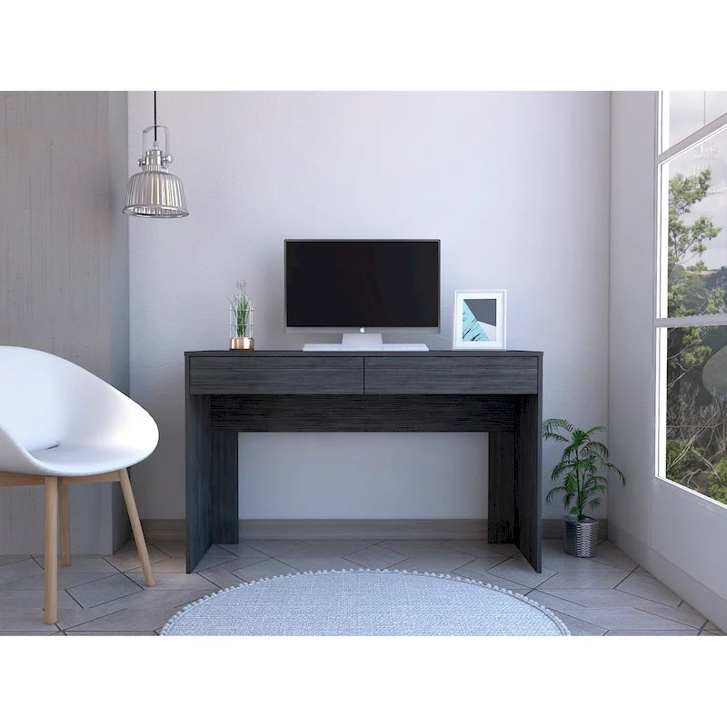 Scrivania per Computer con 2 Cassetti Senza Maniglie, Stile Tampa, Scrivania da Scrittura per Ufficio Domestico