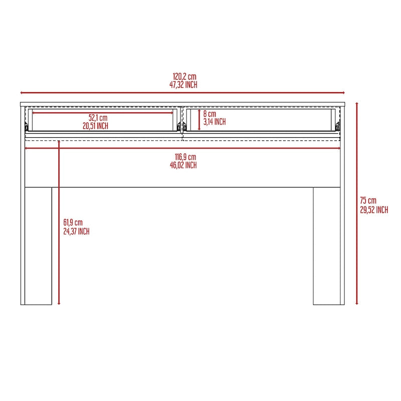 Scrivania per Computer con 2 Cassetti Senza Maniglie, Stile Tampa, Scrivania da Scrittura per Ufficio Domestico