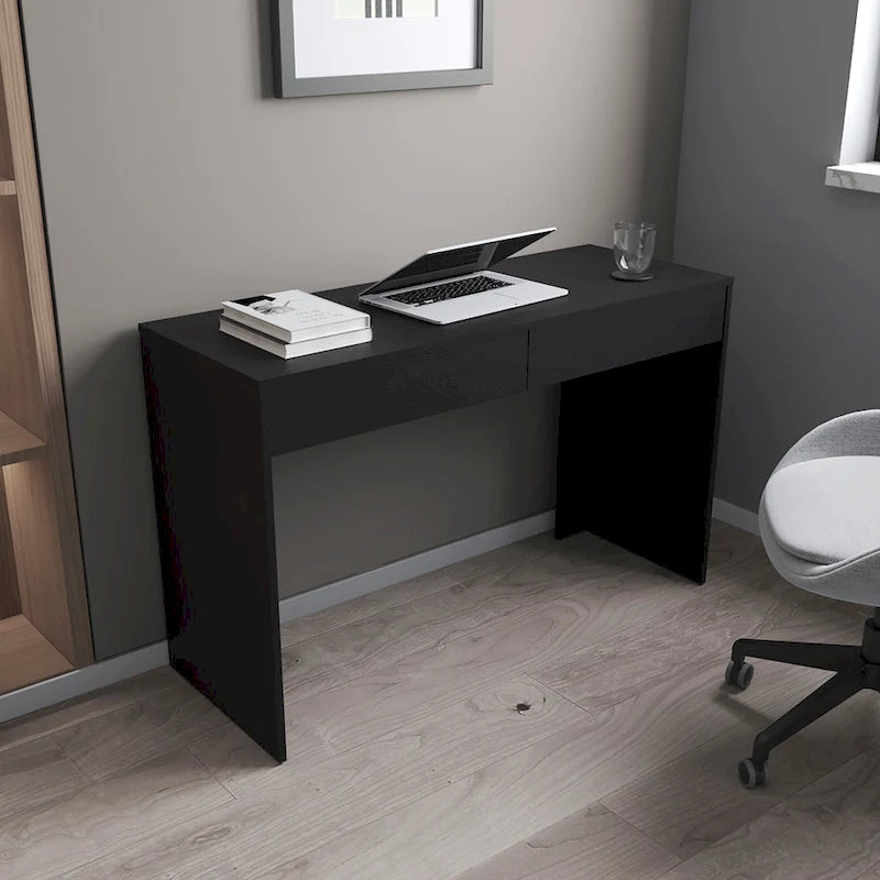 Scrivania per Computer con 2 Cassetti Senza Maniglie, Stile Tampa, Scrivania da Scrittura per Ufficio Domestico