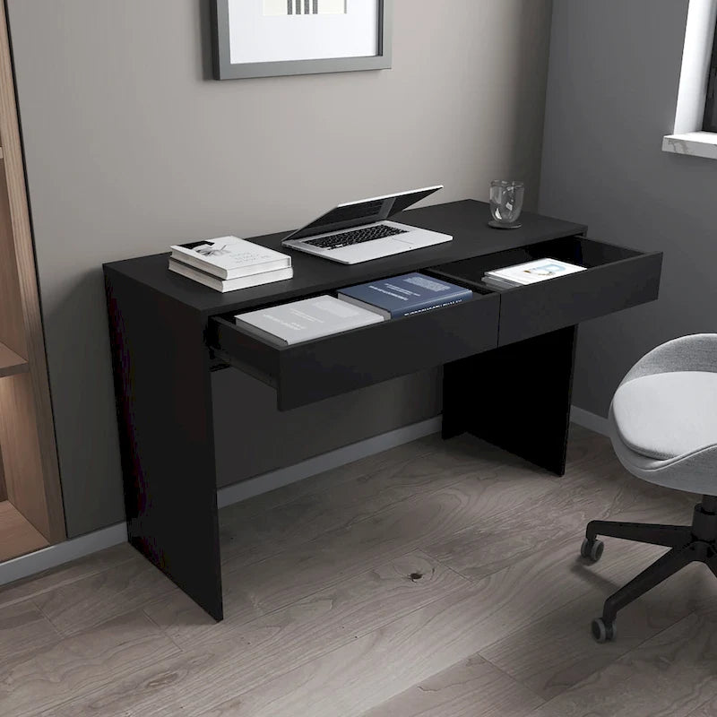 Scrivania per Computer con 2 Cassetti Senza Maniglie, Stile Tampa, Scrivania da Scrittura per Ufficio Domestico