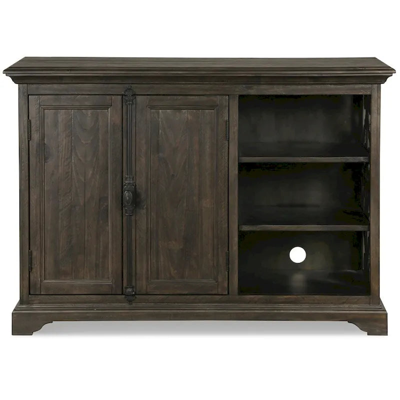 Supporto per stampante tradizionale effetto invecchiato color grani di pepe, struttura in legno, mobili per ufficio domestico