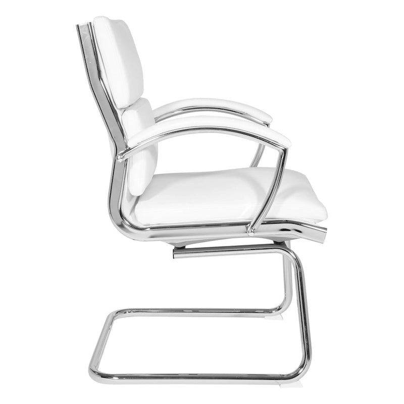 Sedia visitatore in similpelle con schienale medio