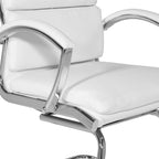 Sedia visitatore in similpelle con schienale medio