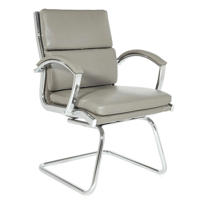 Sedia visitatore in similpelle con schienale medio