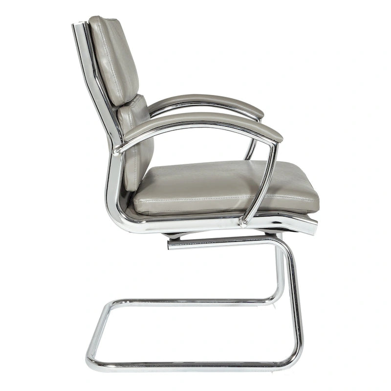 Sedia visitatore in similpelle con schienale medio