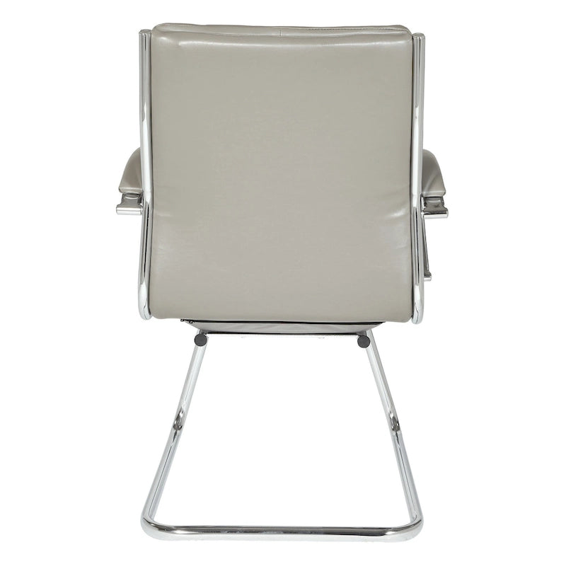 Sedia visitatore in similpelle con schienale medio