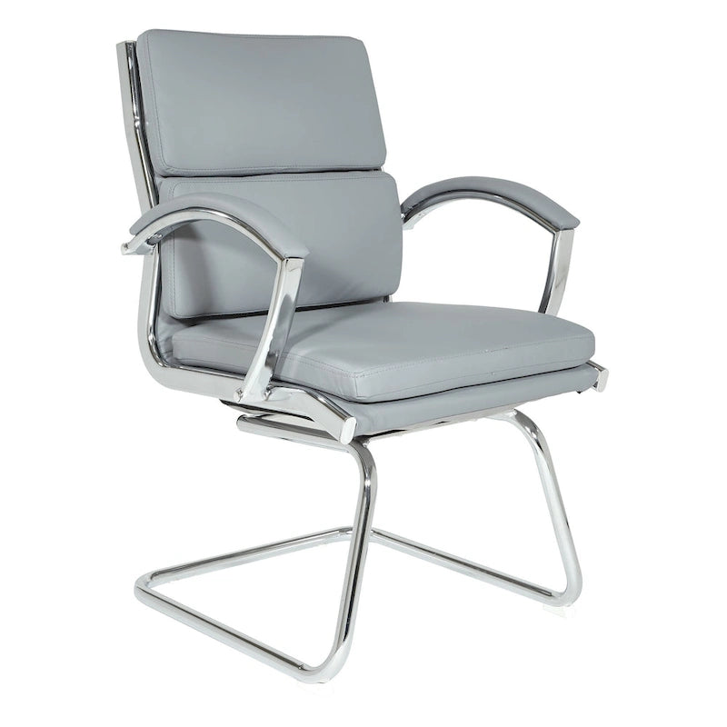 Sedia visitatore in similpelle con schienale medio