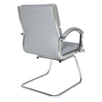Sedia visitatore in similpelle con schienale medio