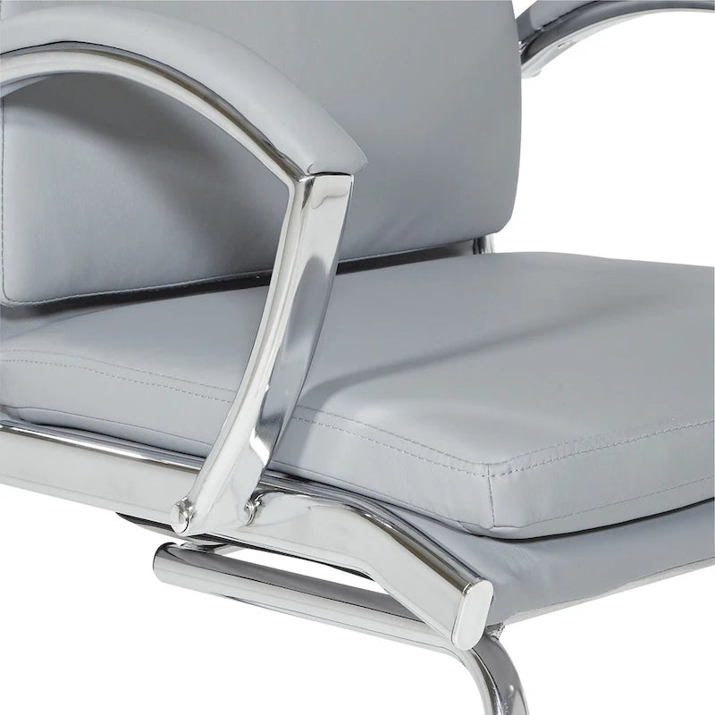 Sedia visitatore in similpelle con schienale medio