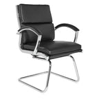 Sedia visitatore in similpelle con schienale medio