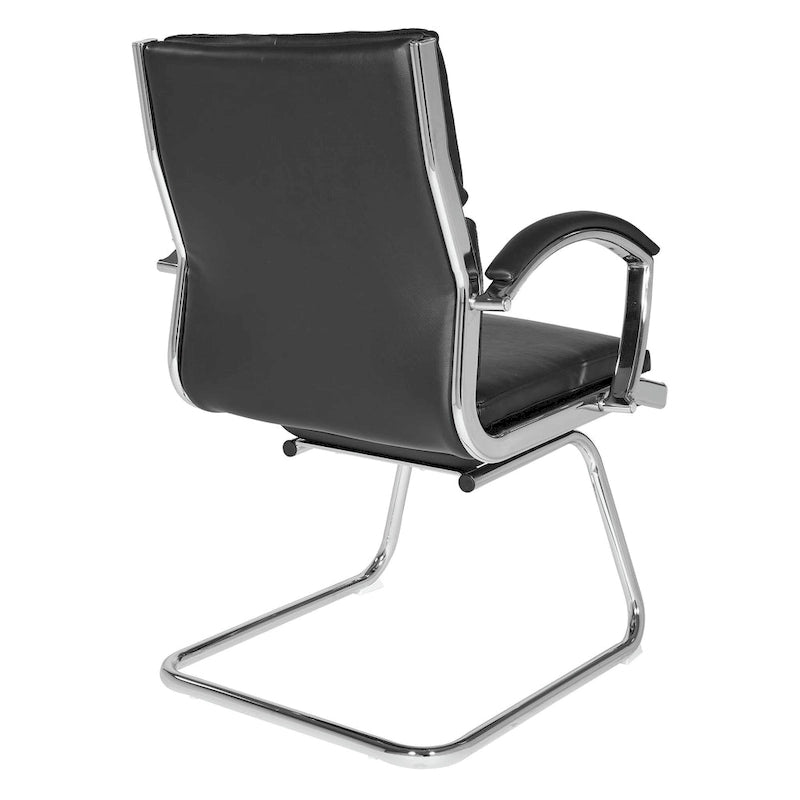 Sedia visitatore in similpelle con schienale medio