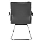 Sedia visitatore in similpelle con schienale medio
