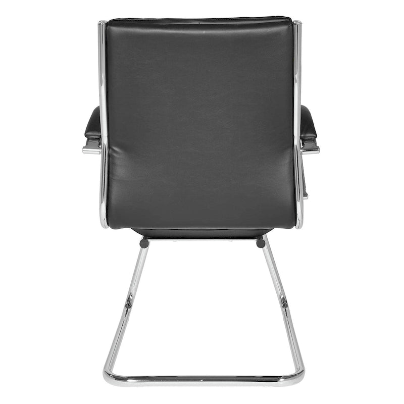 Sedia visitatore in similpelle con schienale medio