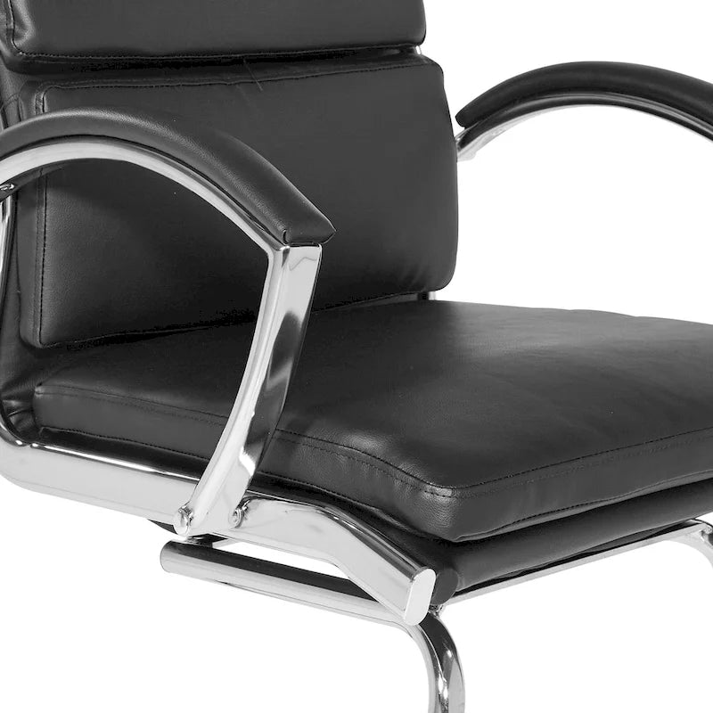 Sedia visitatore in similpelle con schienale medio