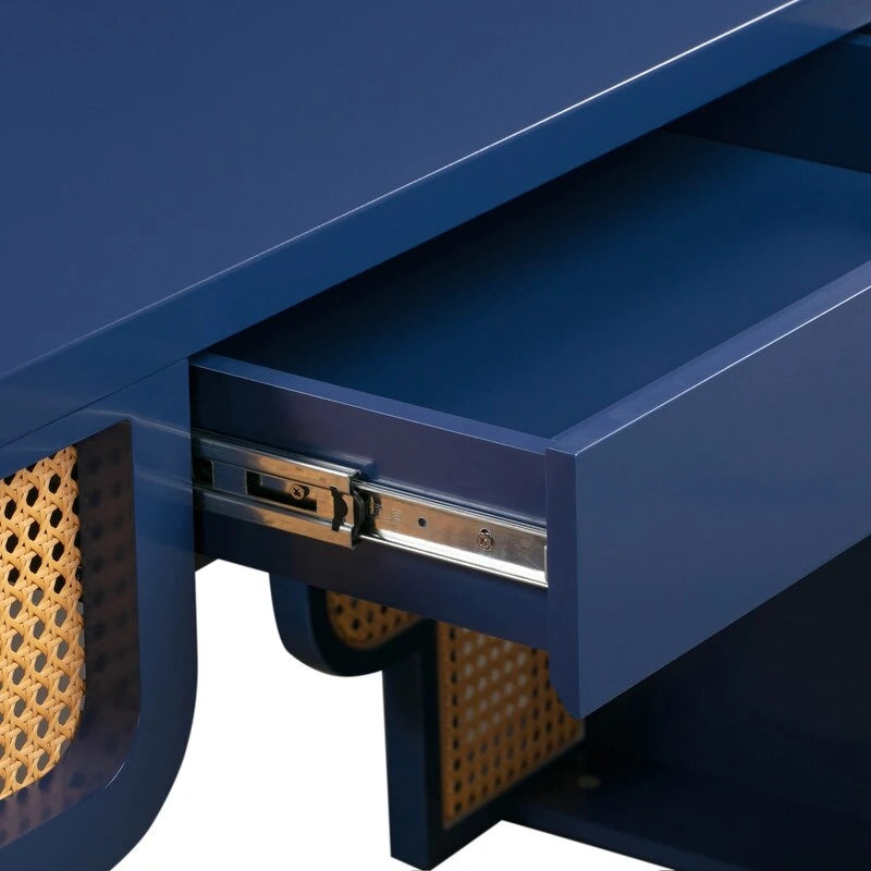 Scrivania Suzie Wood e Rattan con 1 Cassetto