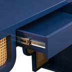Scrivania Suzie Wood e Rattan con 1 Cassetto