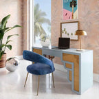 Scrivania Suzie Wood e Rattan con 1 Cassetto