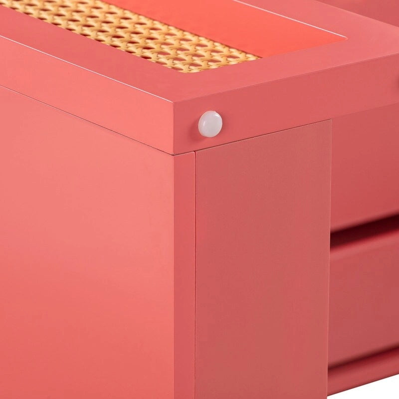 Scrivania Suzie Wood e Rattan con 1 Cassetto