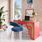 Scrivania Suzie Wood e Rattan con 1 Cassetto