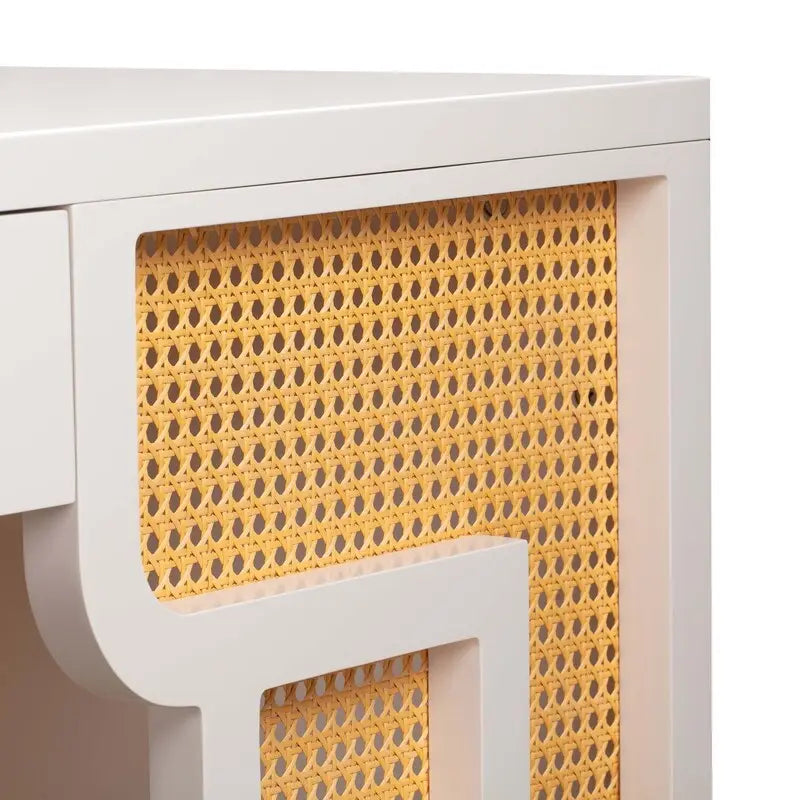 Scrivania Suzie Wood e Rattan con 1 Cassetto
