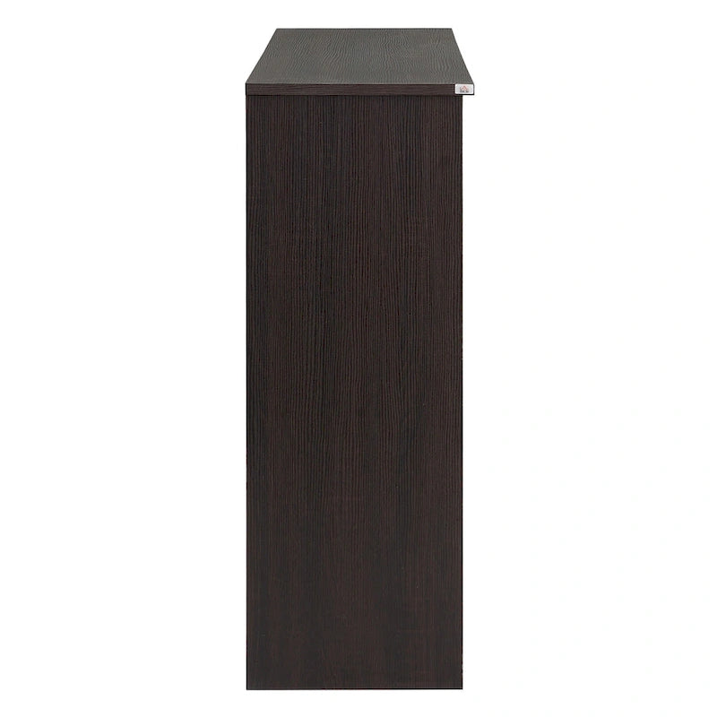 Credenza da cucina moderna, mobile da buffet, ante scorrevoli in vetro, ripiano regolabile, marrone scuro