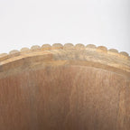 Tavolino rotondo Terra in legno massiccio marrone scuro con scanalature