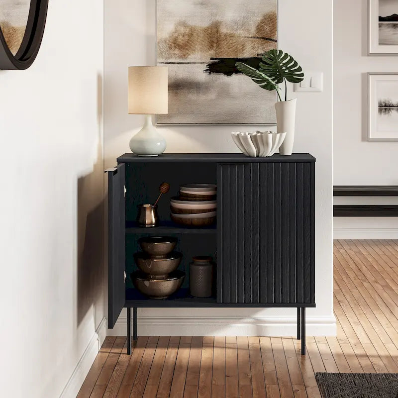Mobile credenza 2 ante, Contenitore da salotto e sala da pranzo, Stile moderno