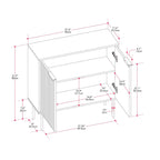Mobile credenza 2 ante, Contenitore da salotto e sala da pranzo, Stile moderno