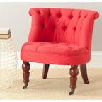 Poltrona d'Appoggio Trapuntata Naturale, Tessuto Misto Cotone, Stile Classico Inglese, Sedia da Salotto