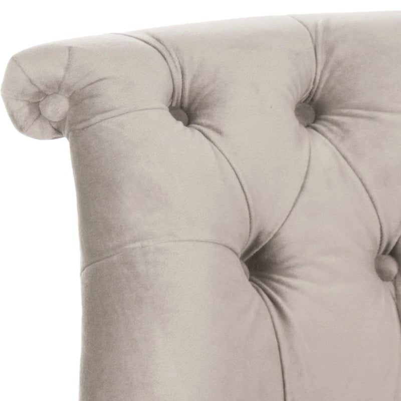 Poltrona d'Appoggio Trapuntata Naturale, Tessuto Misto Cotone, Stile Classico Inglese, Sedia da Salotto