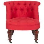 Poltrona d'Appoggio Trapuntata Naturale, Tessuto Misto Cotone, Stile Classico Inglese, Sedia da Salotto