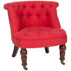 Poltrona d'Appoggio Trapuntata Naturale, Tessuto Misto Cotone, Stile Classico Inglese, Sedia da Salotto