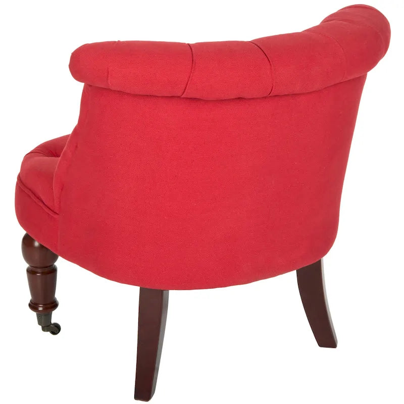 Poltrona d'Appoggio Trapuntata Naturale, Tessuto Misto Cotone, Stile Classico Inglese, Sedia da Salotto