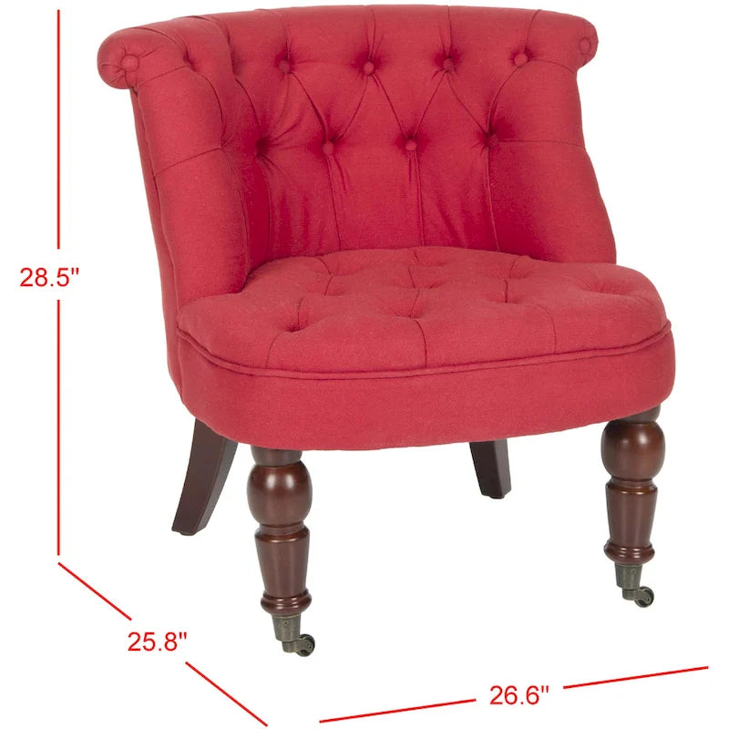Poltrona d'Appoggio Trapuntata Naturale, Tessuto Misto Cotone, Stile Classico Inglese, Sedia da Salotto