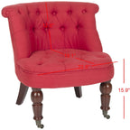 Poltrona d'Appoggio Trapuntata Naturale, Tessuto Misto Cotone, Stile Classico Inglese, Sedia da Salotto