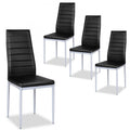 4 Sedie da pranzo eleganti in PVC con gambe in metallo massiccio - 40,6 x 50,8 x 97,8 (L x P x A)