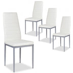 4 Pieces PVC Elegant Design Leather Dining Chairs with Solid Metal Legs - 16.0 x 20.0 x 38.5 (W x D x H)