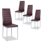 4 Sedie da pranzo eleganti in PVC con gambe in metallo massiccio - 40,6 x 50,8 x 97,8 (L x P x A)