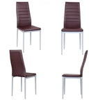4 Sedie da pranzo eleganti in PVC con gambe in metallo massiccio - 40,6 x 50,8 x 97,8 (L x P x A)
