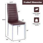 4 Sedie da pranzo eleganti in PVC con gambe in metallo massiccio - 40,6 x 50,8 x 97,8 (L x P x A)