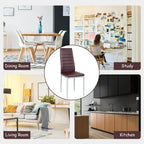 4 Sedie da pranzo eleganti in PVC con gambe in metallo massiccio - 40,6 x 50,8 x 97,8 (L x P x A)
