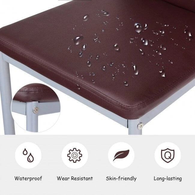 4 Sedie da pranzo eleganti in PVC con gambe in metallo massiccio - 40,6 x 50,8 x 97,8 (L x P x A)